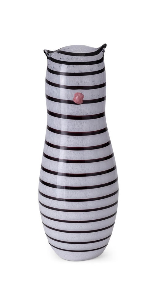 Black and White Glass Cat Statue