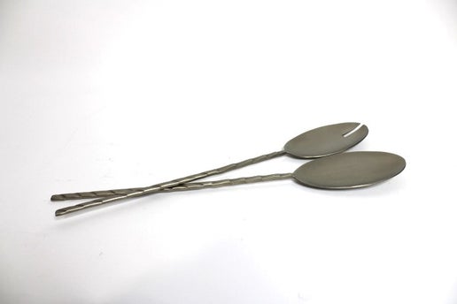 Britannia Twisted Hammered Pewter Salad Server