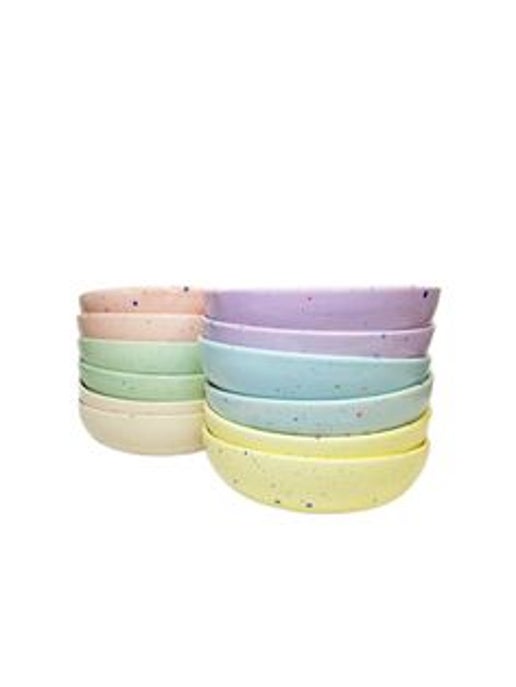 Colorful Ceramic Speckled Pasta Bowls - Set of 6
