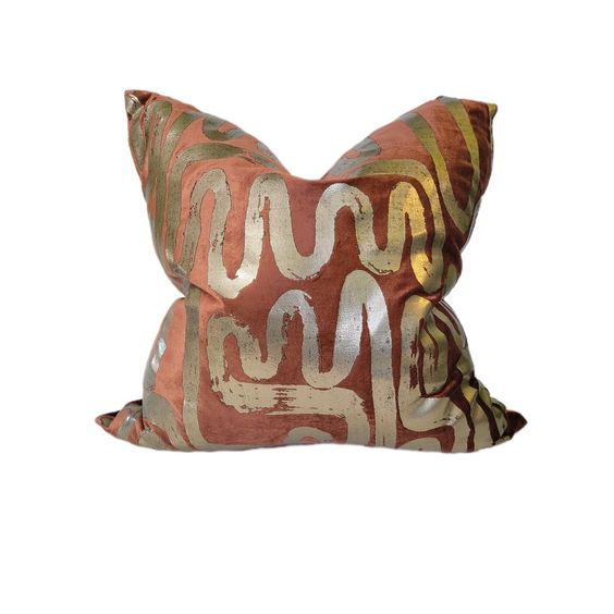 Gold Foil Abstract Pillow