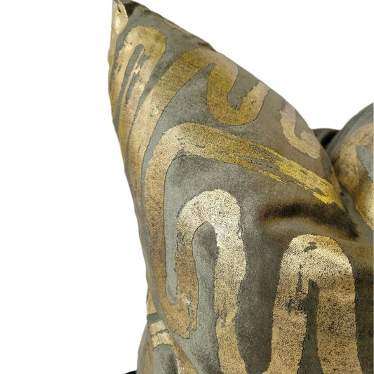 Gold Foil Abstract Pillow