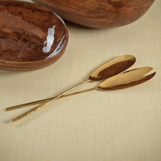 Maize Polished Gold Salad server set