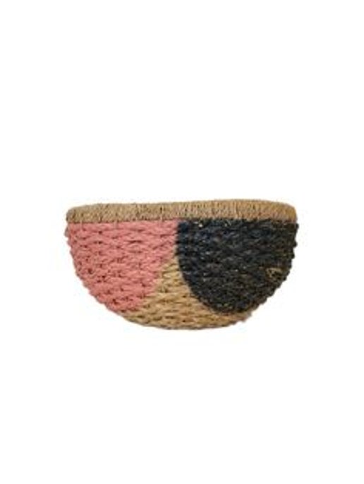 Round Pink & Black Basket