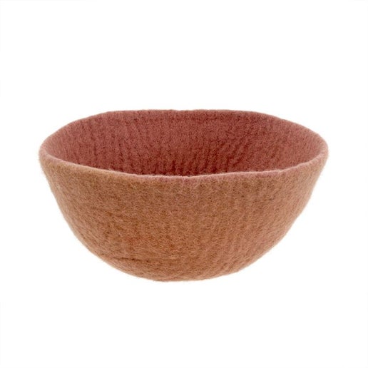 fair trade felt bowl, rose
