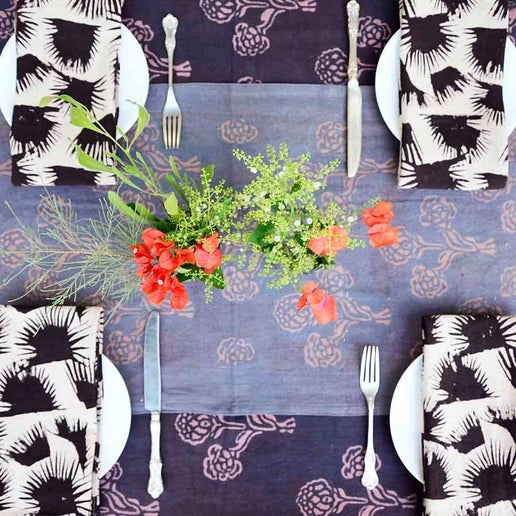 Black Fern Cotton Napkins