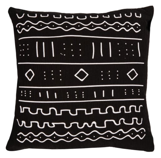 Black Mudcloth Pillow 18"