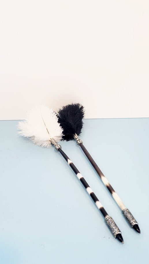 Black and White Porcupine Quill Pen