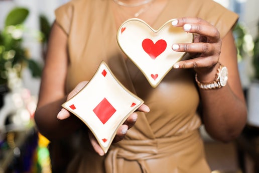 Bronze Diamond Playing Card-Inspired Tray