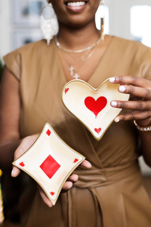 Bronze Diamond Playing Card-Inspired Tray