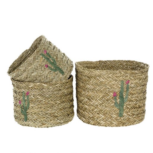 Cactus Seagrass baskets - set of 3