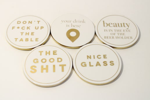 ‘Cheers to Laughter’ Coasters