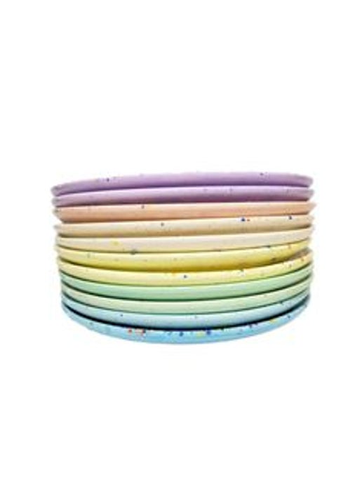 Colorful Ceramic Speckled Dinner Plates - Set of 6