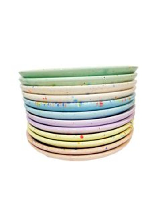 Colorful Ceramic Speckled Salad Plates- Set of 6