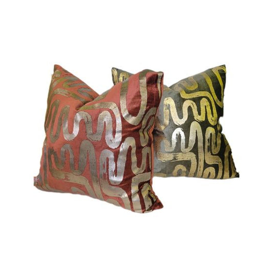 Gold Foil Abstract Pillow