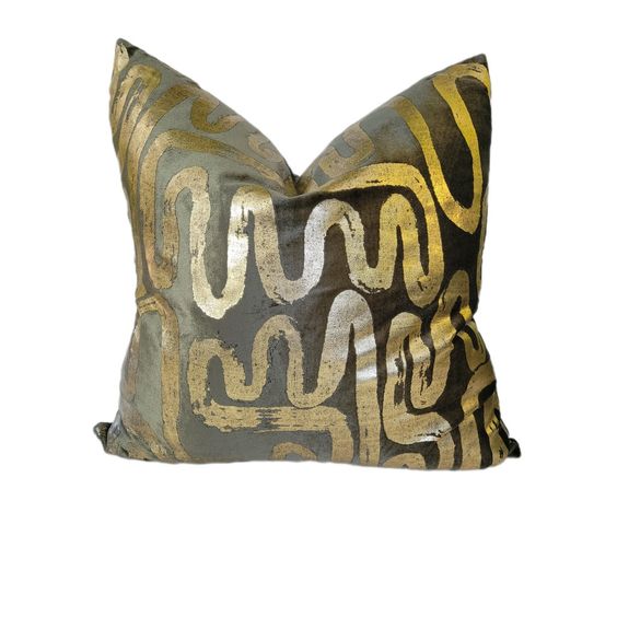 Gold Foil Abstract Pillow