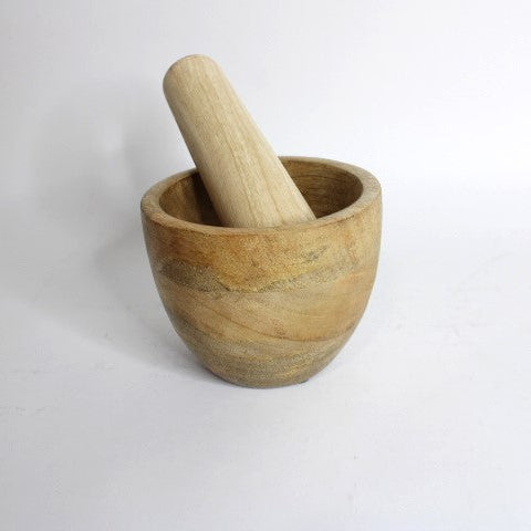 Wooden Mortar and Pestle