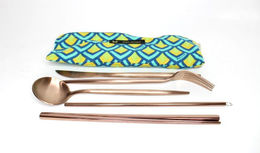 Travel Eco Pack  in Scales Print Reusable Cutlery Set