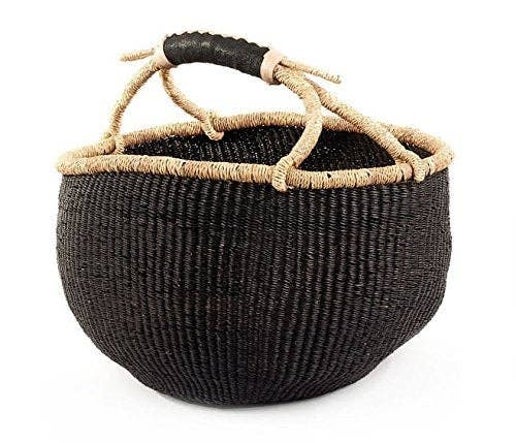Large Black African Basket | Bolga Ghana Basket