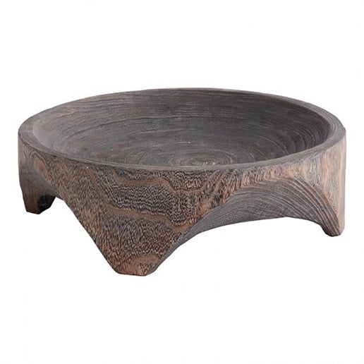 Large Carved Paulownia Wood Bowl