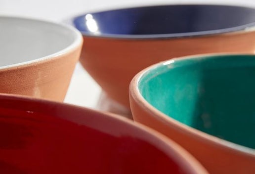 Moroccan Terracotta Serving Bowl, Teal