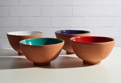Moroccan Terracotta Serving Bowls, Red