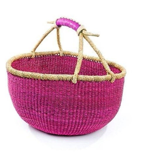 PINK African Basket | Bolga Ghana Basket