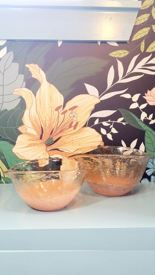 Peach Glass Jelly Bowl