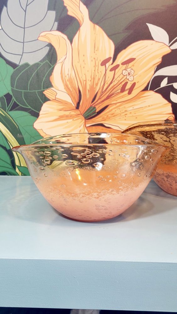 Peach Glass Jelly Bowl