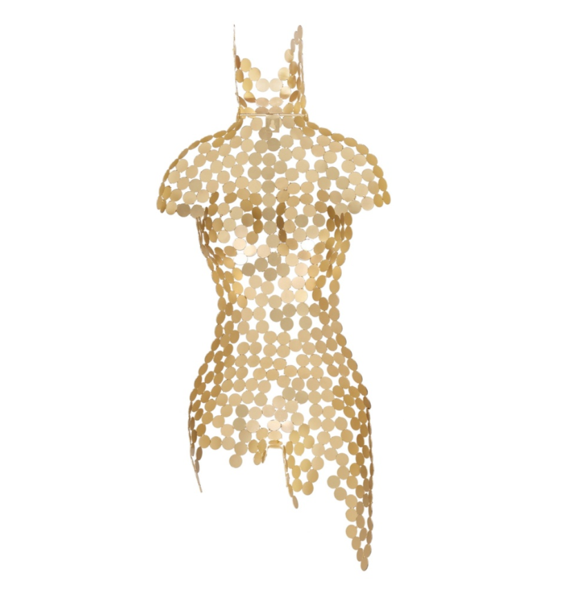 Gold Metal Female Torso Wall Art