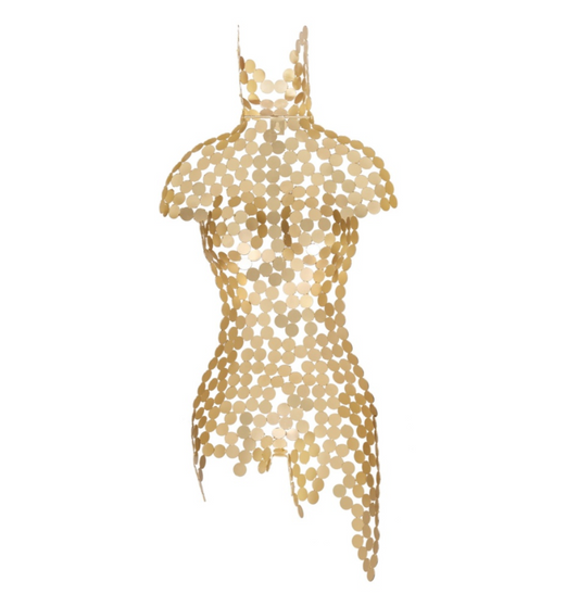 Gold Metal Female Torso Wall Art