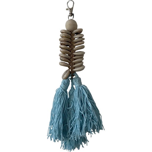 Shell Keychain w/ Blue Tassel