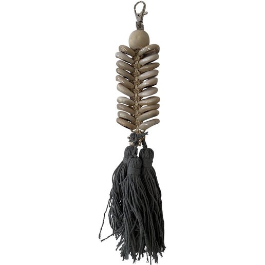 Shell Keychain w/ Gray Tassel