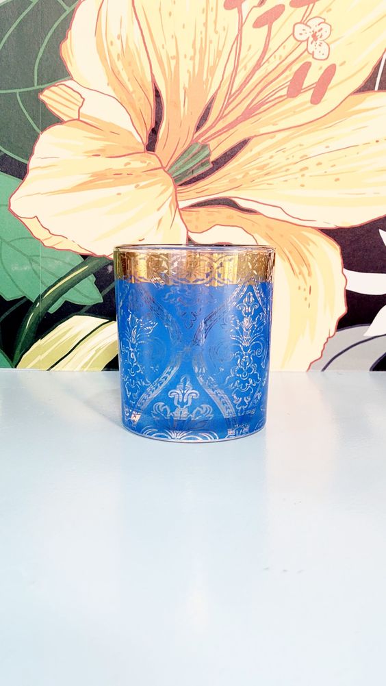 Turquoise Gem Rocks Glass