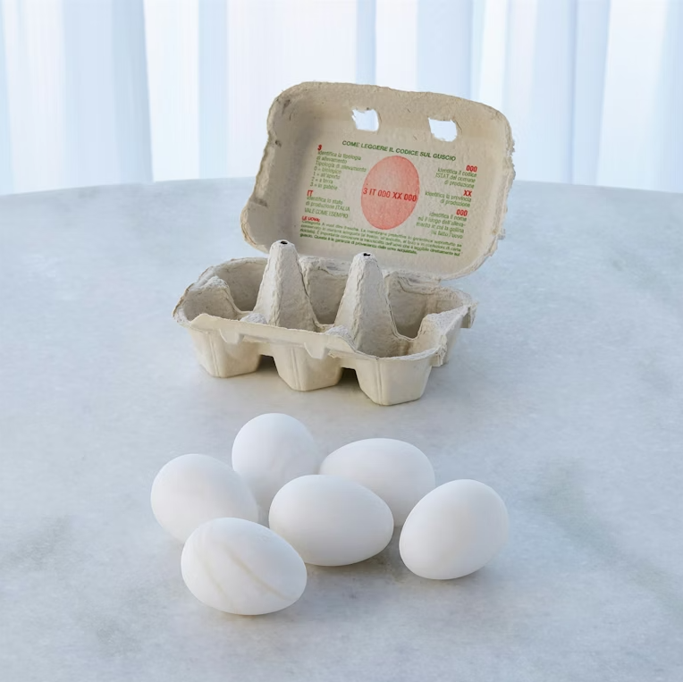 Set of 6 Alabaster Eggs