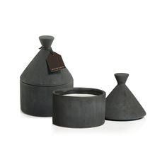 Trulli Stoneware Candle Jar- Black